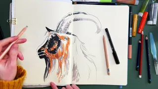 Timelapse - Drawings I Made During The Seasonal Sketch Session (Sketchbook Video)