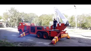 Bronto Skylift (КамАЗ 53213). Tactical training+Light demo.