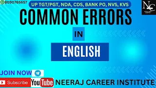 COMMON ERRORS IN ENGLISH