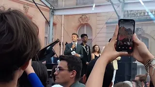 Fête de la musique 2023 à l'Élysée. Emmanuel Macron.