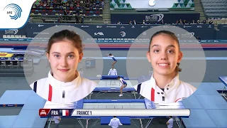 Zelie RIOU & Clea BROUSSE (FRA) - 2018 Trampoline European bronze medallists, junior synchro