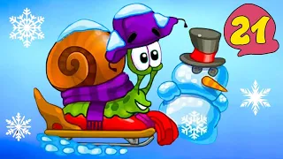 Супер УЛИТКА БОБ №21. Зимняя история. Часть 2. Мультик ИГРА Snail Bob 2 на канале Хвостик ТВ