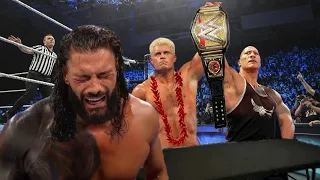 Roman Reigns Crying After The Rock Help Cody Rhodes To Wins Undisputed Title