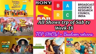 Sab tv trp of week 18