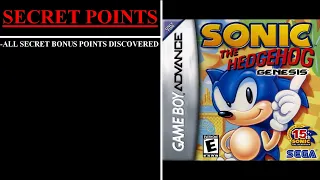 Sonic the Hedgehog Genesis [USA] (Game Boy Advance) - (All Secret Bonus Points)