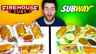 SUBWAY vs. FIREHOUSE SUBS - Fast Food Restaurant Taste Test!