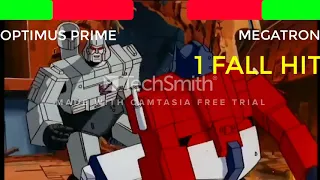 Transformers The Movie (1986) Optimus Prime vs Megatron Final Battle with Healthbar