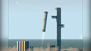 SpaceX Super Heavy Booster catch with Mechazilla