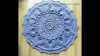 crochet home rug #101/crochet mandala easy pattern/alfombra de hilo grueso/dik garen vloerkleed/粗线地垫