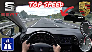 Seat Leon FR 2.0 TDI 184HP VS Porsche Boxter TOP SPEED DRIVE ON GERMAN AUTOBAHN 🏎