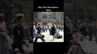 New York, Penn Station 1945s #oldfootage #newyork1945 #shorts #timemashine