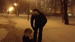 Вьюга в Москве  blizzard in Moscow