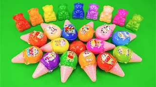 Mixing Colorful Lollipop to Mixing SLIME in Rainbow ICE Cream Shape Coloring! Satisfying ASMR Videos