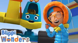 Blippi's Super Snow Escavator! | Christmas Songs for Kids | Blippi Wonders | Moonbug Christmas Kids!