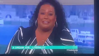 Alison Hammond invites guest to cuddle her tits ( pillows ) cringe this morning rude