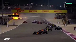 F1 Bahrain CRASH *Fire explosion*