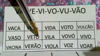 FICHA DE LEITURA DA LETRA V/VAMOS APRENDER LER E ESCREVER EM APENAS...