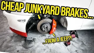 I Installed HUGE Junkyard Brakes On My Cheap Toyota Supra (From A JEEP?!)