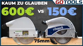 🔥 75mm Schnitthöhe! Scheppach PL75 und Festool TS75 Tauchsägen im Vergleich | inkl. Verlosung