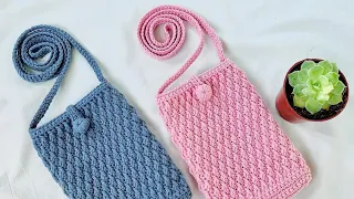 Easy Crochet Phone Bag Tutorial For Beginners | Chenda DIY