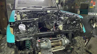 Toyota Land-cruiser-Prado71 swap 4.3uz PART2 как соединить раздатку с Акпп. Снимаем мотор!
