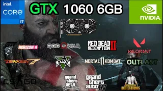 Geforce GTX 1060 6GB + i7 6700 Benchmark 1080p Test in 12 Game 2022-2023