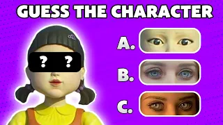 Can you Guess the character Squid game by their Eyes? Top Netflix Wednesday,M3gan,Squiq Game Quiz