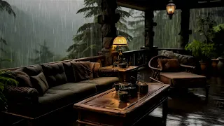 Lie on the Sofa on the Balcony and Fall Asleep to the Soothing Sound of Rain in the Quiet Forest