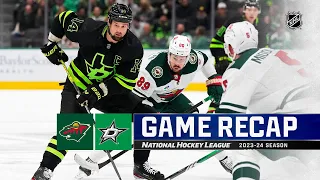 Wild @ Stars 1/10 | NHL Highlights 2024