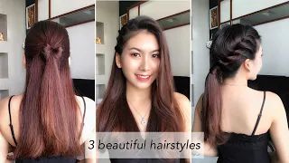 3 Beautiful hairstyles #quickhair #hairtutorial