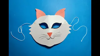 how to make cat mask for kids l Katzen Maske basteln l DIY paper craft