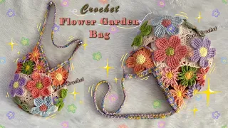 Flower Garden 🌺🌸 How to Crochet Flower Granny Square Bag