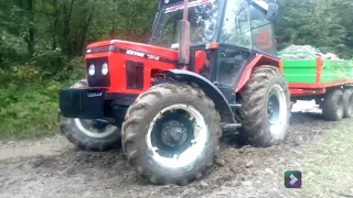 Zetor 7245 problémový výjazd z rieky nakladanie DH112