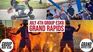 Insane Electric Skateboard Group Ride with Fireworks Battle! [I got shot]