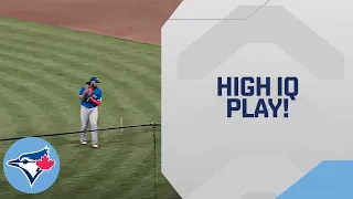 Vladimir Guerrero Jr. INTENTIONALLY lets ball drop to start double play!