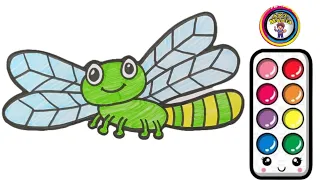 How to Draw Very Easy Dragon Fly Step by Step For Kids 😍☺️🌈💕