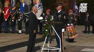 Disoriented Biden needs help from Arlington honor guard during solemn wreath-laying ceremony