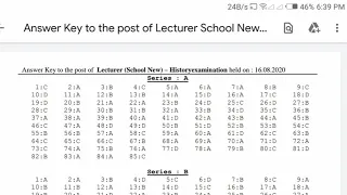 HPPSC Lecturer History Answer key exam held on 16 august 2020