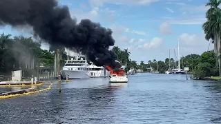 Small boat fire with 21 people on board, Fort Lauderdale, FL - October 15, 2020