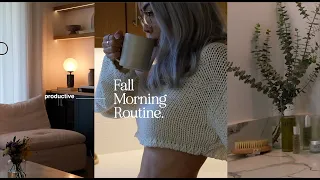 (Productive) Fall Morning Routine | skincare + body care,  time blocking, self care vlog