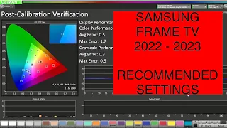 Samsung Frame 2022-2023 Settings