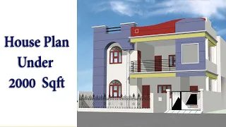 2000 Sqft Me Ghar Ka Naksha |  House Plan Under 2000 Sqft | 3 Bhk House Plan with Parking