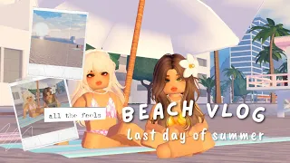 ｡⋆୨୧ beach vlog w blaire 🌊 | last day of summer | berry avenue 🐚