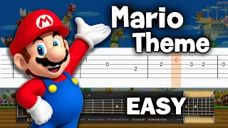 Super Mario Theme song - Guitar tutorial (TAB)