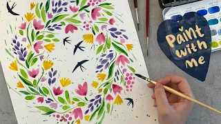 Watercolor for beginners: paint easy watercolor flowers in a few simple steps