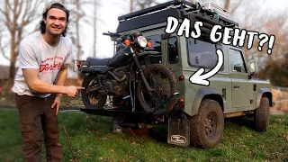 KLAPPBARER Motorradträger selbst gebaut | Defender Camper