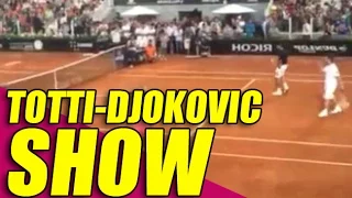 Tennis doppio Totti Djokovic spettacolo al Foro Italico | REVIEW