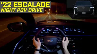 LED HEADLIGHTS TEST! - 2022 Cadillac Escalade Premium Luxury Platinum - POV Test Drive