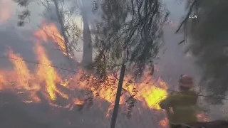 Brush fire threatens homes in San Pedro