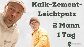 EIN Tag, ZWEI Mann, EIN Ergebnis! Badezimmer mit Kalk-Zement-Leichtputz und nur einen Tag Zeit!